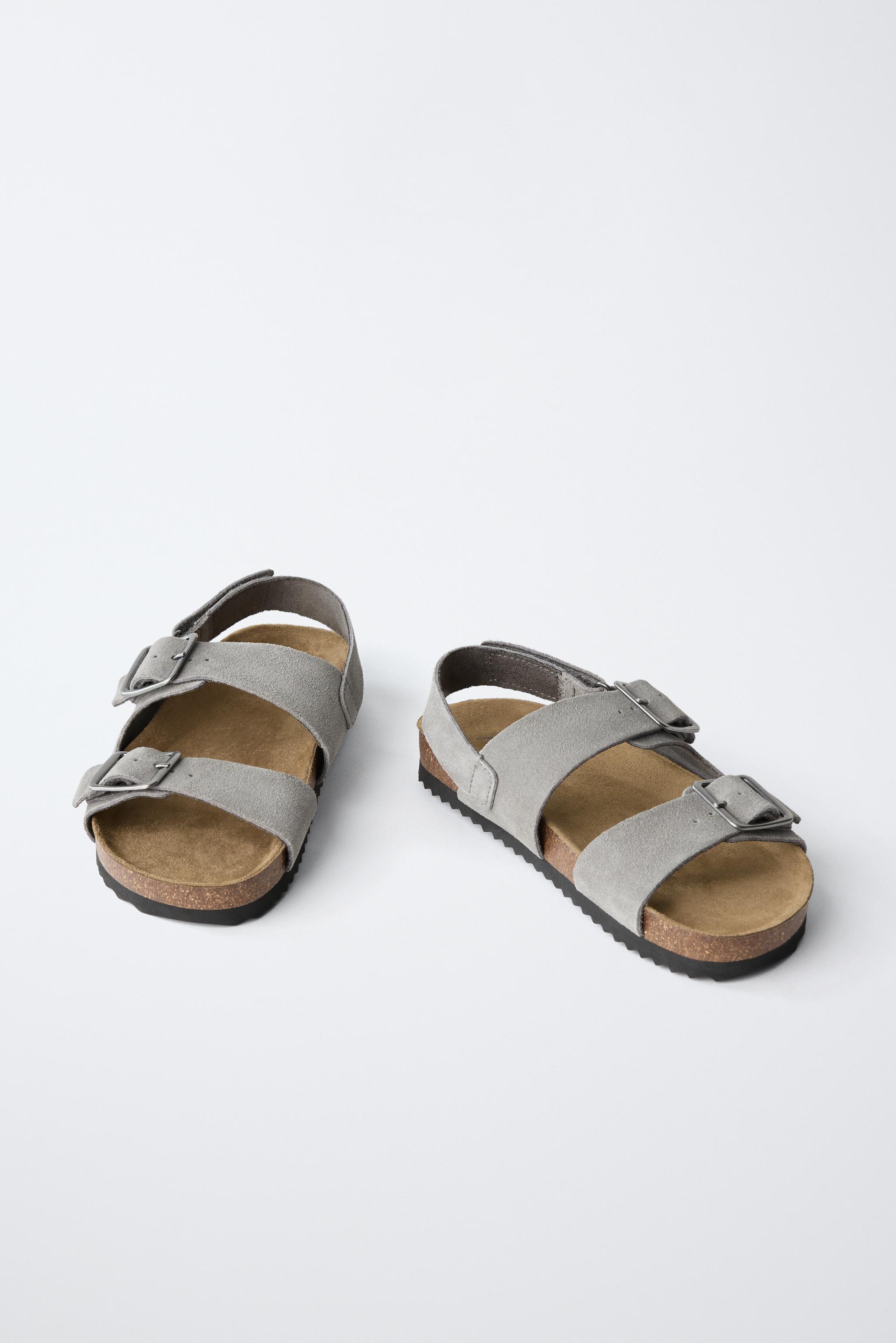 SANDALES À BOUCLES EN CUIR
